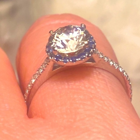 Big Dimond Sapphire Ring collection natural Dimond European edition New - Picture 14 of 15